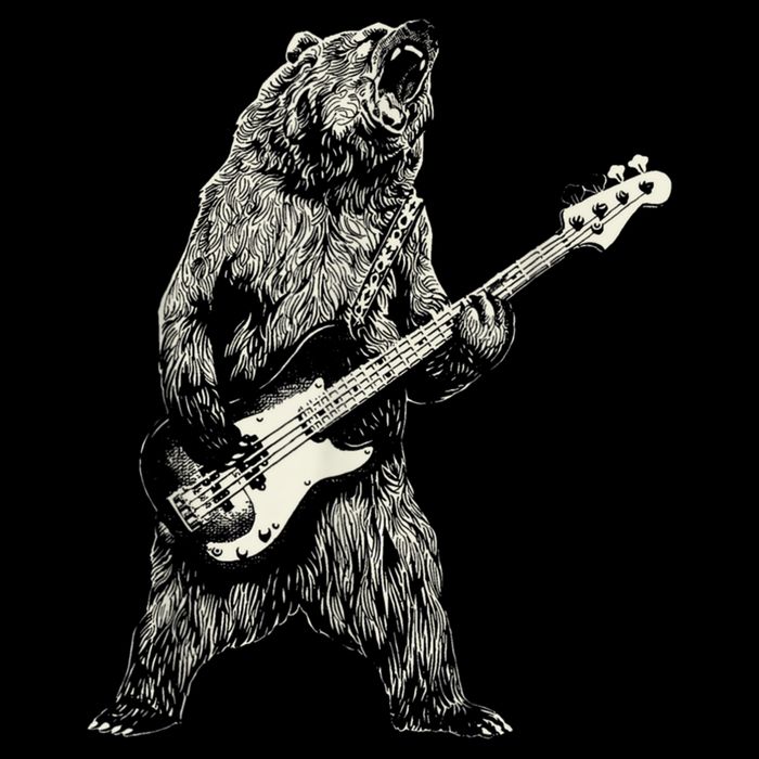 Cute Bear Playing Guitar Gift Guitar Lover 16 in Basic Backpack