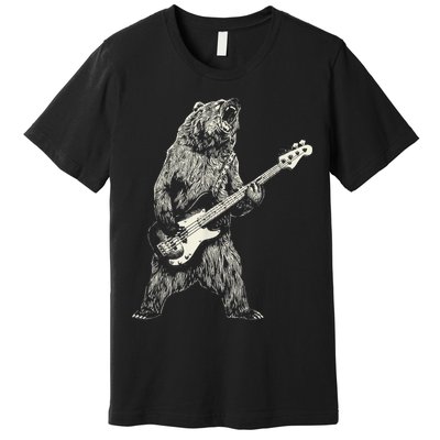 Cute Bear Playing Guitar Gift Guitar Lover Premium T-Shirt