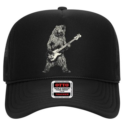Cute Bear Playing Guitar Gift Guitar Lover Trucker Hat