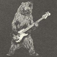 Cute Bear Playing Guitar Gift Guitar Lover Cotton Canvas Backpack