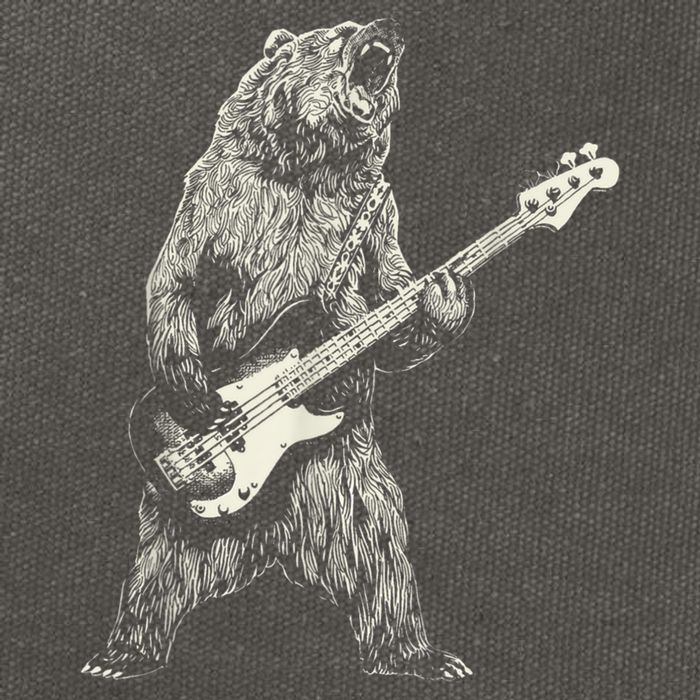 Cute Bear Playing Guitar Gift Guitar Lover Cotton Canvas Backpack