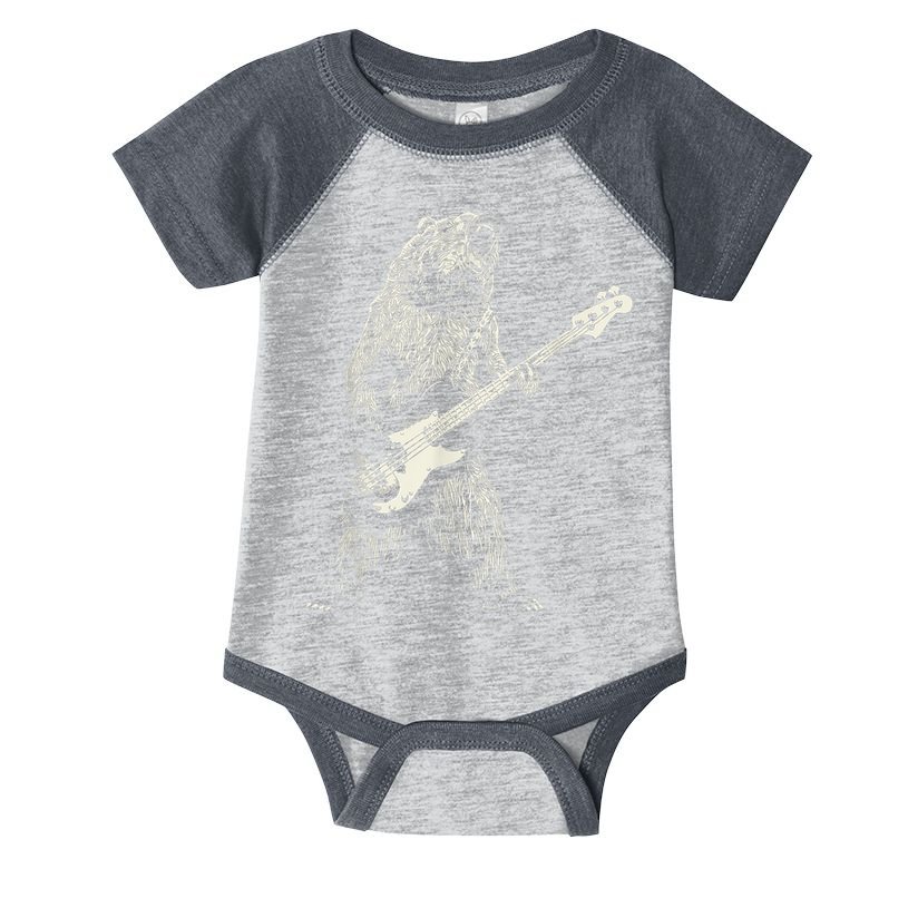 Cute Bear Playing Guitar Gift Guitar Lover Infant Baby Jersey Bodysuit