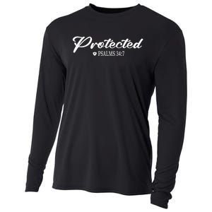 CHRISTIAN BIBLE PSALMS 34:7 PROTECTED FOR MEN & WOMEN VERSE Cooling Performance Long Sleeve Crew