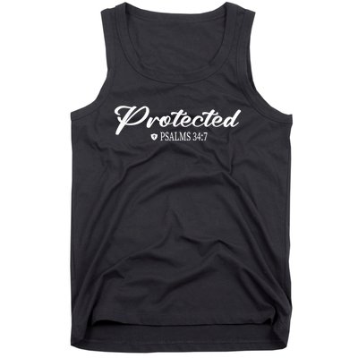 CHRISTIAN BIBLE PSALMS 34:7 PROTECTED FOR MEN & WOMEN VERSE Tank Top