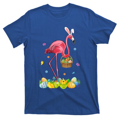 Cute Bunny Pink Flamingo Easter Eggs Easter Day Gift T-Shirt