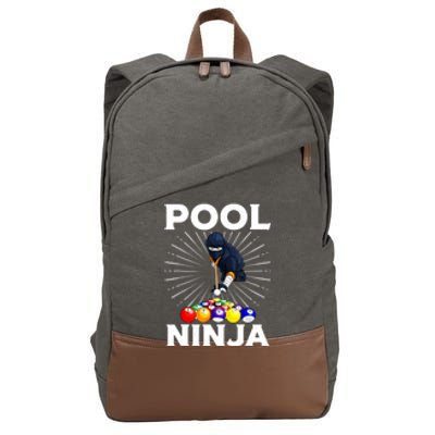 Cool Billiards Pool Player Ninja Billiard Best Gifts Funny Sport Cotton Canvas Backpack