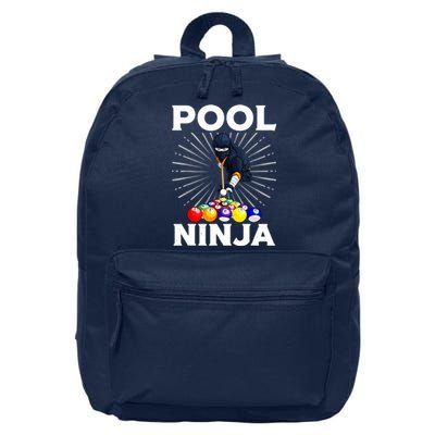 Cool Billiards Pool Player Ninja Billiard Best Gifts Funny Sport 16 in Basic Backpack