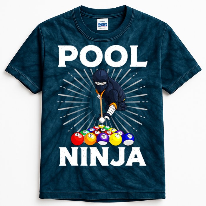 Cool Billiards Pool Player Ninja Billiard Best Gifts Funny Sport Kids Tie-Dye T-Shirt