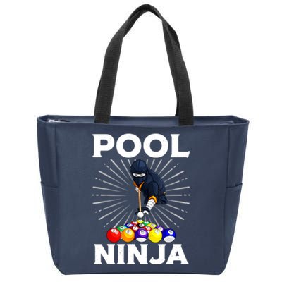 Cool Billiards Pool Player Ninja Billiard Best Gifts Funny Sport Zip Tote Bag