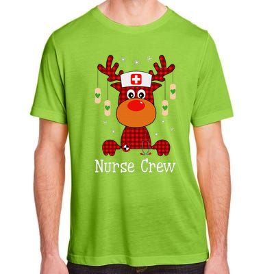 Christmas Buffalo Plaid Reindeer Nurse Crew Moose Christmas Adult ChromaSoft Performance T-Shirt