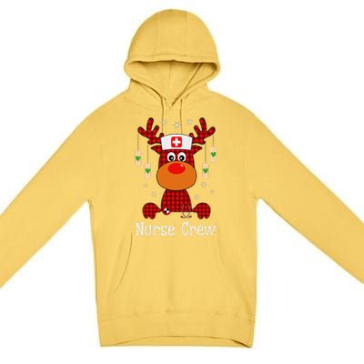 Christmas Buffalo Plaid Reindeer Nurse Crew Moose Christmas Premium Pullover Hoodie