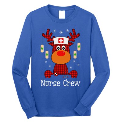 Christmas Buffalo Plaid Reindeer Nurse Crew Moose Christmas Long Sleeve Shirt