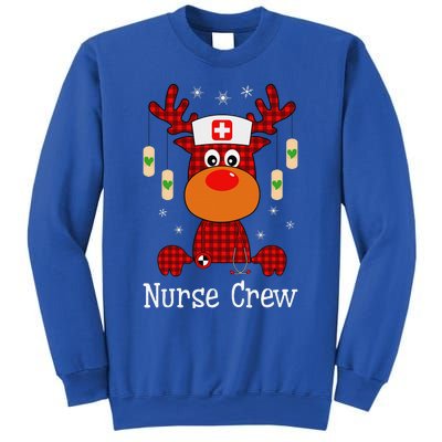 Christmas Buffalo Plaid Reindeer Nurse Crew Moose Christmas Sweatshirt