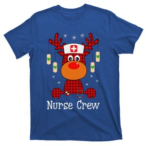 Christmas Buffalo Plaid Reindeer Nurse Crew Moose Christmas T-Shirt