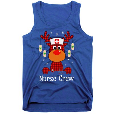 Christmas Buffalo Plaid Reindeer Nurse Crew Moose Christmas Tank Top