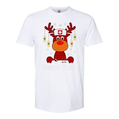 Christmas Buffalo Plaid Reindeer Nurse Crew Moose Christmas Softstyle CVC T-Shirt