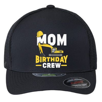Construction Birthday Party Digger Mom Flexfit Unipanel Trucker Cap