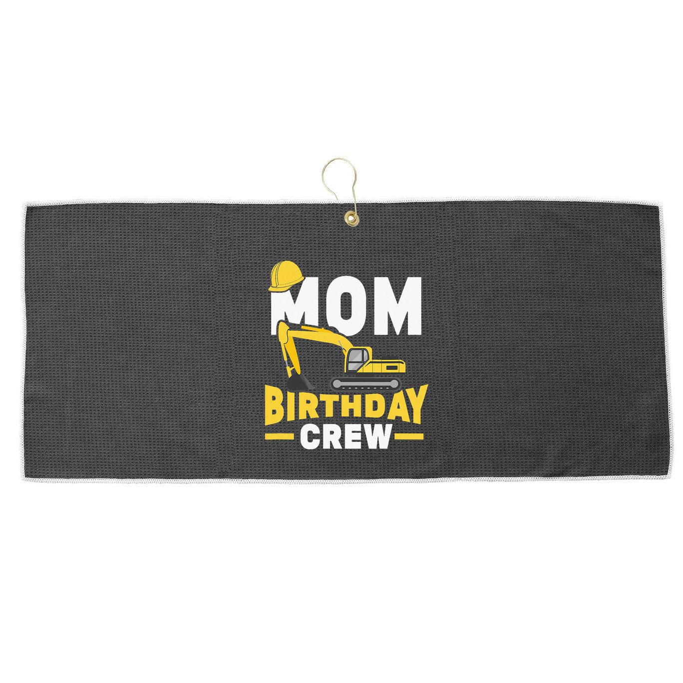 Construction Birthday Party Digger Mom Large Microfiber Waffle Golf Towel