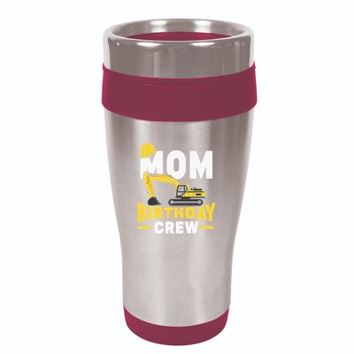 Construction Birthday Party Digger Mom 16oz Travel Tumbler