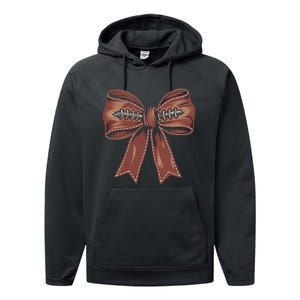 Coquette Bow Pumpkin American Football Autumn Thanksgiving Performance Fleece Hoodie