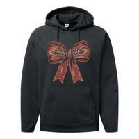 Coquette Bow Pumpkin American Football Autumn Thanksgiving Performance Fleece Hoodie