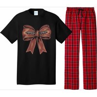 Coquette Bow Pumpkin American Football Autumn Thanksgiving Pajama Set