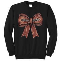 Coquette Bow Pumpkin American Football Autumn Thanksgiving Tall Sweatshirt