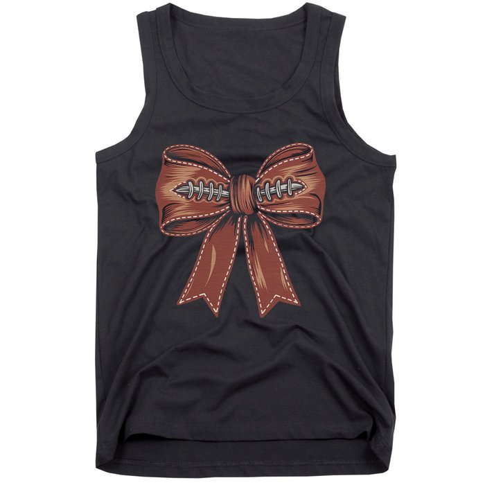 Coquette Bow Pumpkin American Football Autumn Thanksgiving Tank Top