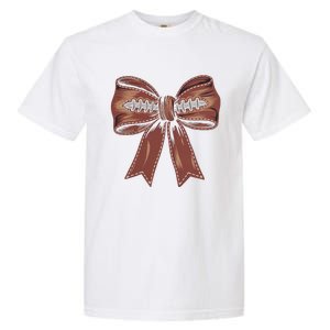 Coquette Bow Pumpkin American Football Autumn Thanksgiving Garment-Dyed Heavyweight T-Shirt