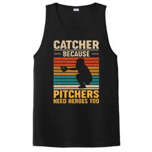 Catcher Because Pitchers Need Heroes Too Baseball PosiCharge Competitor Tank