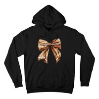 Coquette Bow Pumpkin American Football Thanksgiving Autumn Hoodie