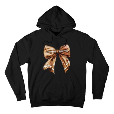 Coquette Bow Pumpkin American Football Thanksgiving Autumn Hoodie