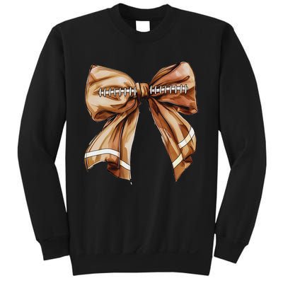 Coquette Bow Pumpkin American Football Thanksgiving Autumn Sweatshirt