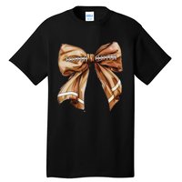 Coquette Bow Pumpkin American Football Thanksgiving Autumn Tall T-Shirt