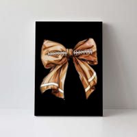 Coquette Bow Pumpkin American Football Thanksgiving Autumn Canvas