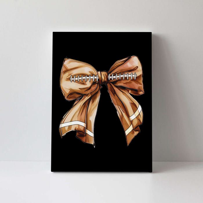 Coquette Bow Pumpkin American Football Thanksgiving Autumn Canvas