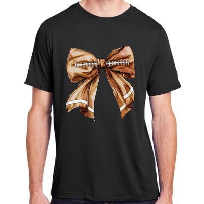 Coquette Bow Pumpkin American Football Thanksgiving Autumn Adult ChromaSoft Performance T-Shirt