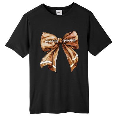 Coquette Bow Pumpkin American Football Thanksgiving Autumn Tall Fusion ChromaSoft Performance T-Shirt