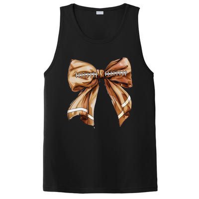 Coquette Bow Pumpkin American Football Thanksgiving Autumn PosiCharge Competitor Tank