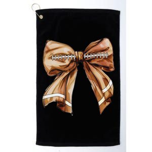 Coquette Bow Pumpkin American Football Thanksgiving Autumn Platinum Collection Golf Towel