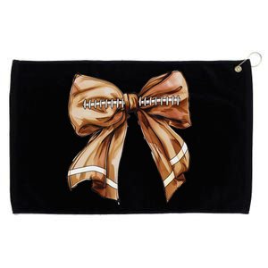 Coquette Bow Pumpkin American Football Thanksgiving Autumn Grommeted Golf Towel