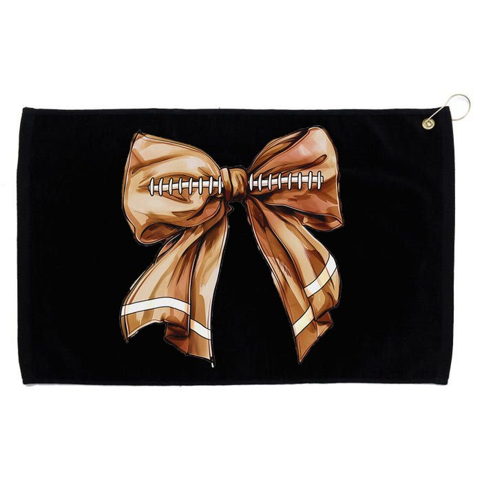 Coquette Bow Pumpkin American Football Thanksgiving Autumn Grommeted Golf Towel