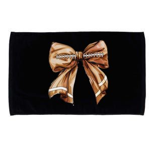 Coquette Bow Pumpkin American Football Thanksgiving Autumn Microfiber Hand Towel