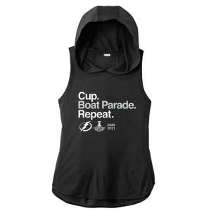 Cup Boat Parade Repeat Ladies PosiCharge Tri-Blend Wicking Draft Hoodie Tank