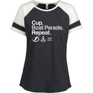 Cup Boat Parade Repeat Enza Ladies Jersey Colorblock Tee