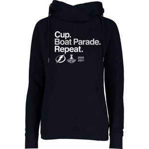 Cup Boat Parade Repeat Womens Funnel Neck Pullover Hood