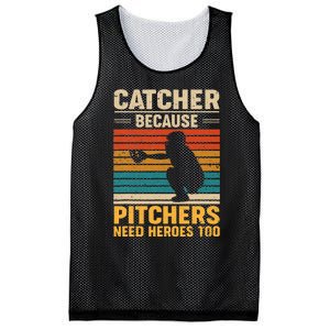 Catcher Because Pitchers Need Heroes Too Baseball Mesh Reversible Basketball Jersey Tank