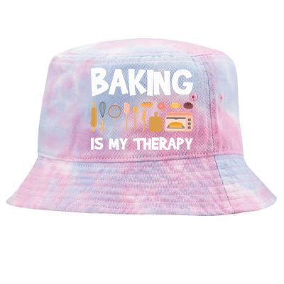 Cake Bakers Pastry Chefs Baking Is My Therapy Cupcake Bakers Meaningful Gift Tie-Dyed Bucket Hat