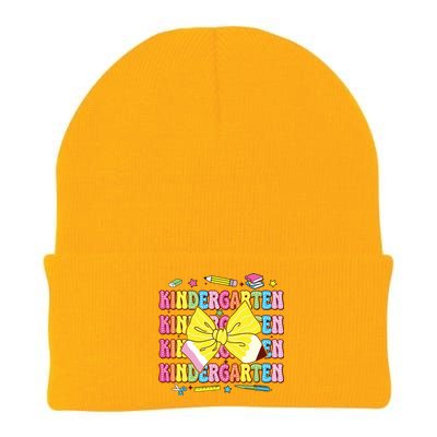 Coquette Bow Pencil Retro Kindergarten Funny Back To School Knit Cap Winter Beanie