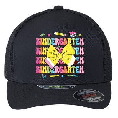 Coquette Bow Pencil Retro Kindergarten Funny Back To School Flexfit Unipanel Trucker Cap